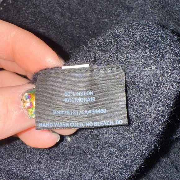 Eileen Fisher Mohair Black Lightweight Open-Front Cardigan Sweater Size Large - Picture 10 of 11